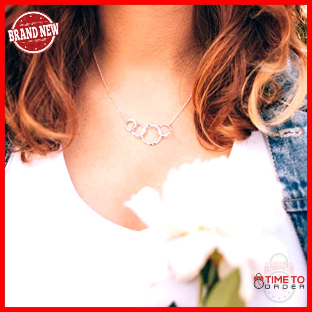 Gold Plated Sterling Silver Interlocking Rings Ne… - image 3